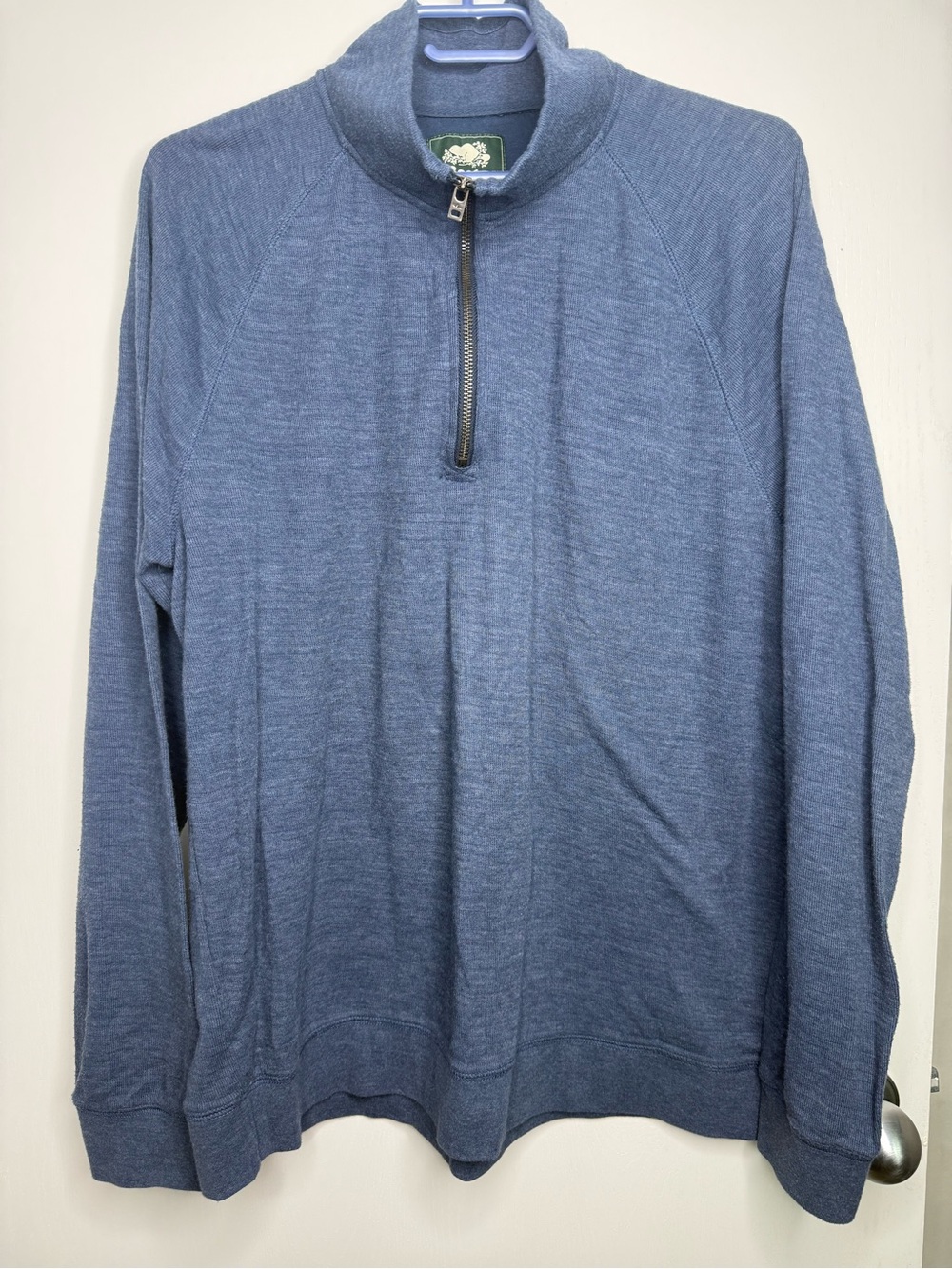 Roots Men's Half-Zip Sweater - Heathered Blue